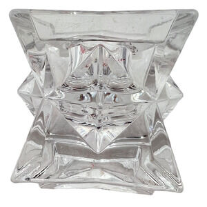 Crystal Candle Holders Stackable Lot of 5 Star Shape 2" Taper Vintage 80s